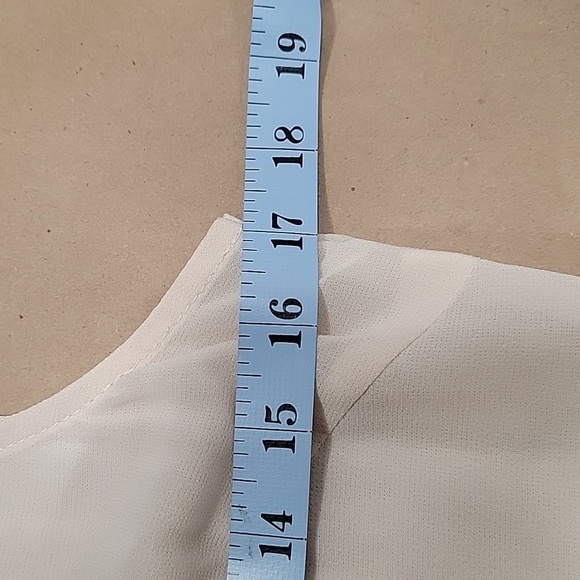 Esley, Ivory High Low Sleevless Sheer Blouse Southwestern Pattern, NEW, Size S - Picture 7 of 10